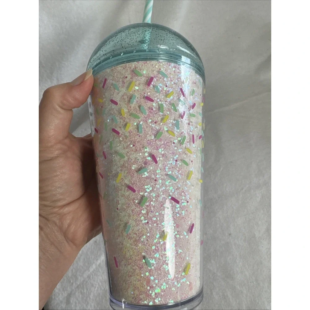 Starbucks 2025 Limited Edition Birthday Cake Glitter Dome Tumbler Cold CupStraw